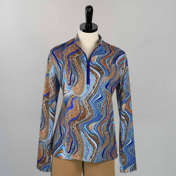 LONG SLEEVE ANIMAL PRINT GOLF TOP - Picture 2 of 3